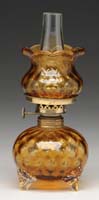 Appraisal: RARE HONEYCOMB MINI LAMP H - Deep amber with honeycomb