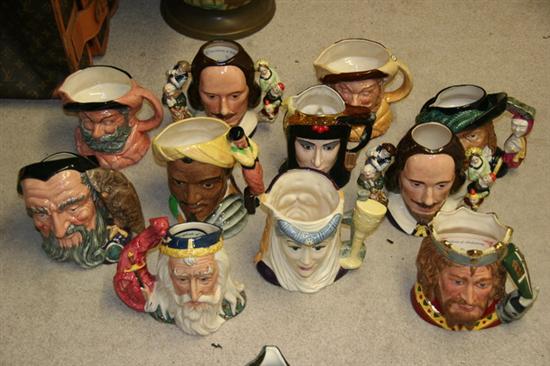 Appraisal: TEN ROYAL DOULTON CHARACTER JUGS OF SHAKESPEREAN AND ARTHURIAN CHARACTERS