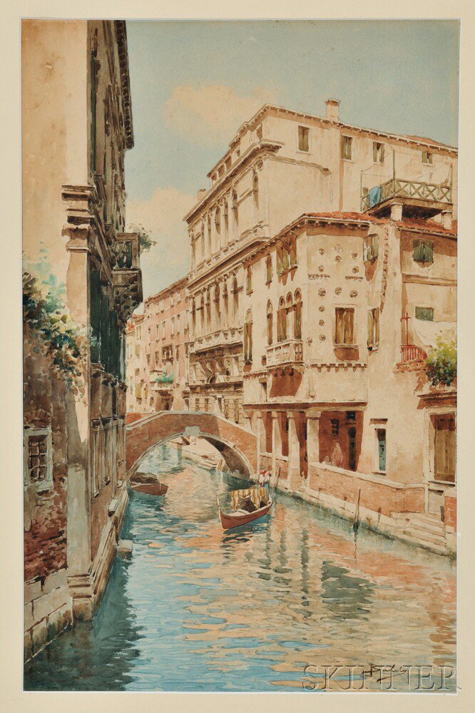 Appraisal: Attributed to Gino Baldo Spanish - Venice Canal Signed Baldo