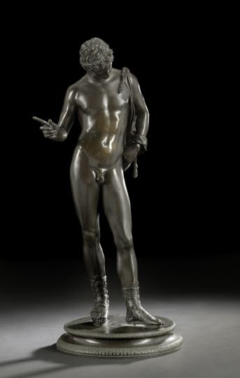 Appraisal: Continental Patinated Bronze Figure of Apollo fourth quarter th century