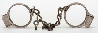 Appraisal: Bean Prison Leg Irons American late nineteenth century bearing patent