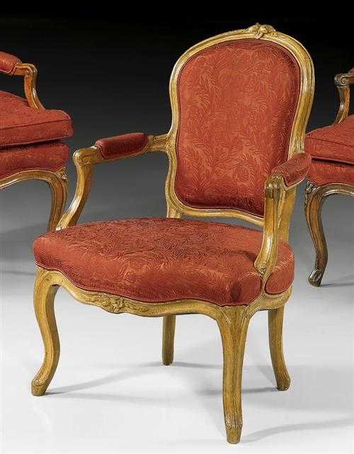 Appraisal: FAUTEUIL EN CABRIOLET Louis XV stamped C CHEVALLIER Charles Chevallier