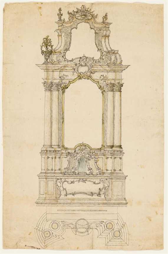 Appraisal: SOUTH GERMAN TH CENTURY Architectural design for an altar elevation