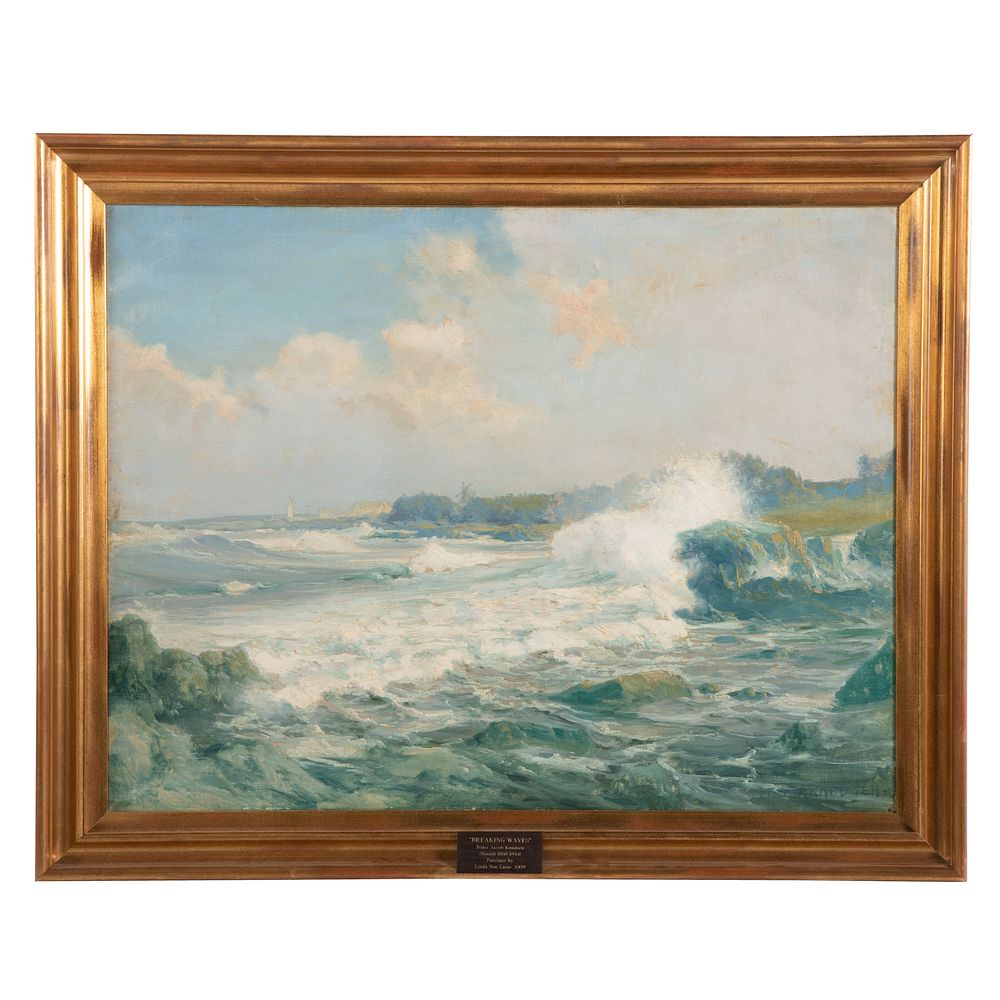 Appraisal: Peder Jacob Marius Knudsen Breaking Waves oil Danish - Oil