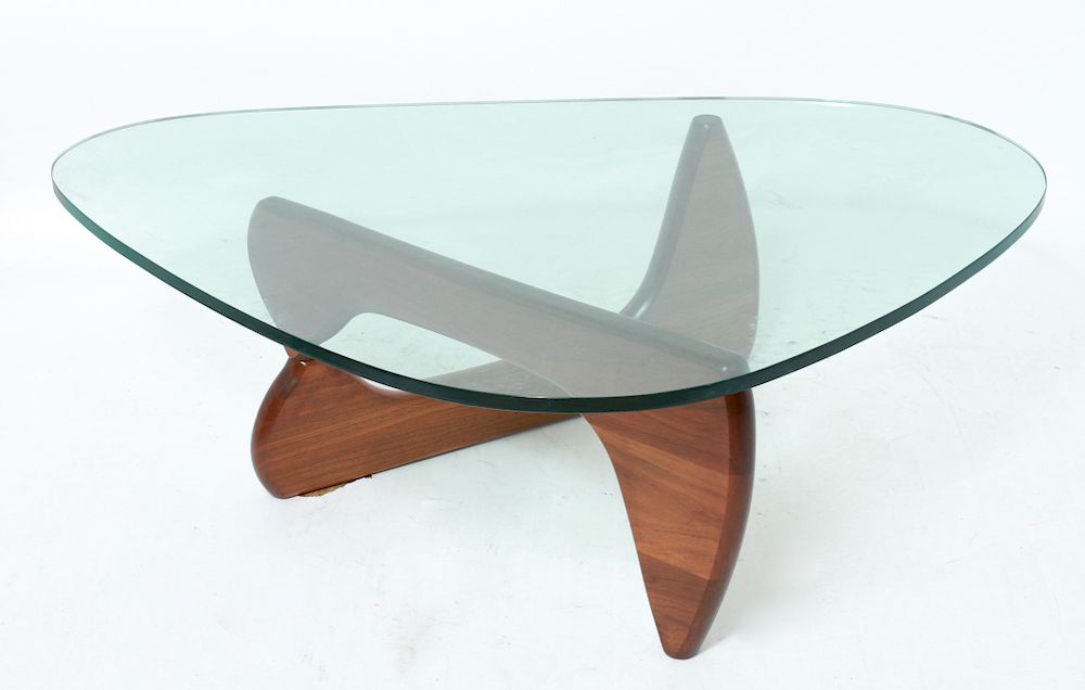 Appraisal: Isamu Noguchi Modern Glass Top Coffee Table Iasmu Noguchi modern