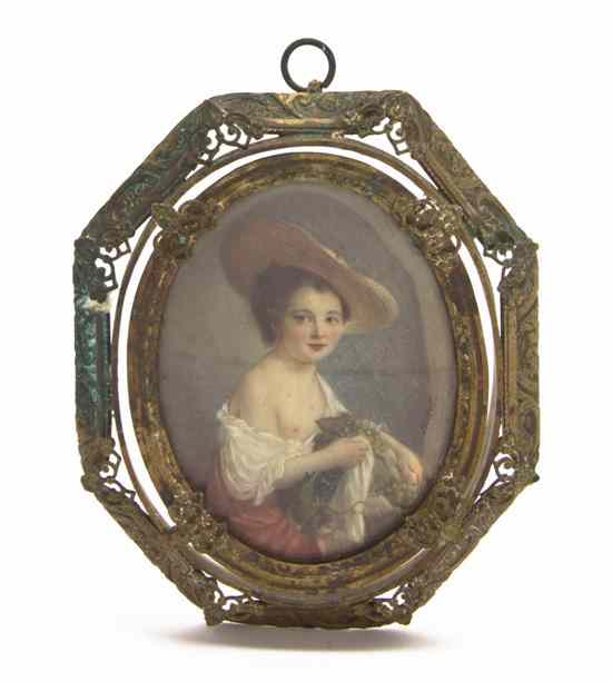 Appraisal: A Continental Portrait Miniature on Ivory depicting a youthful child