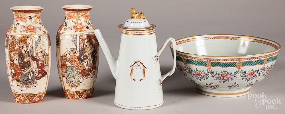 Appraisal: Chinese export porcelain coffee pot etc Chinese export porcelain coffee