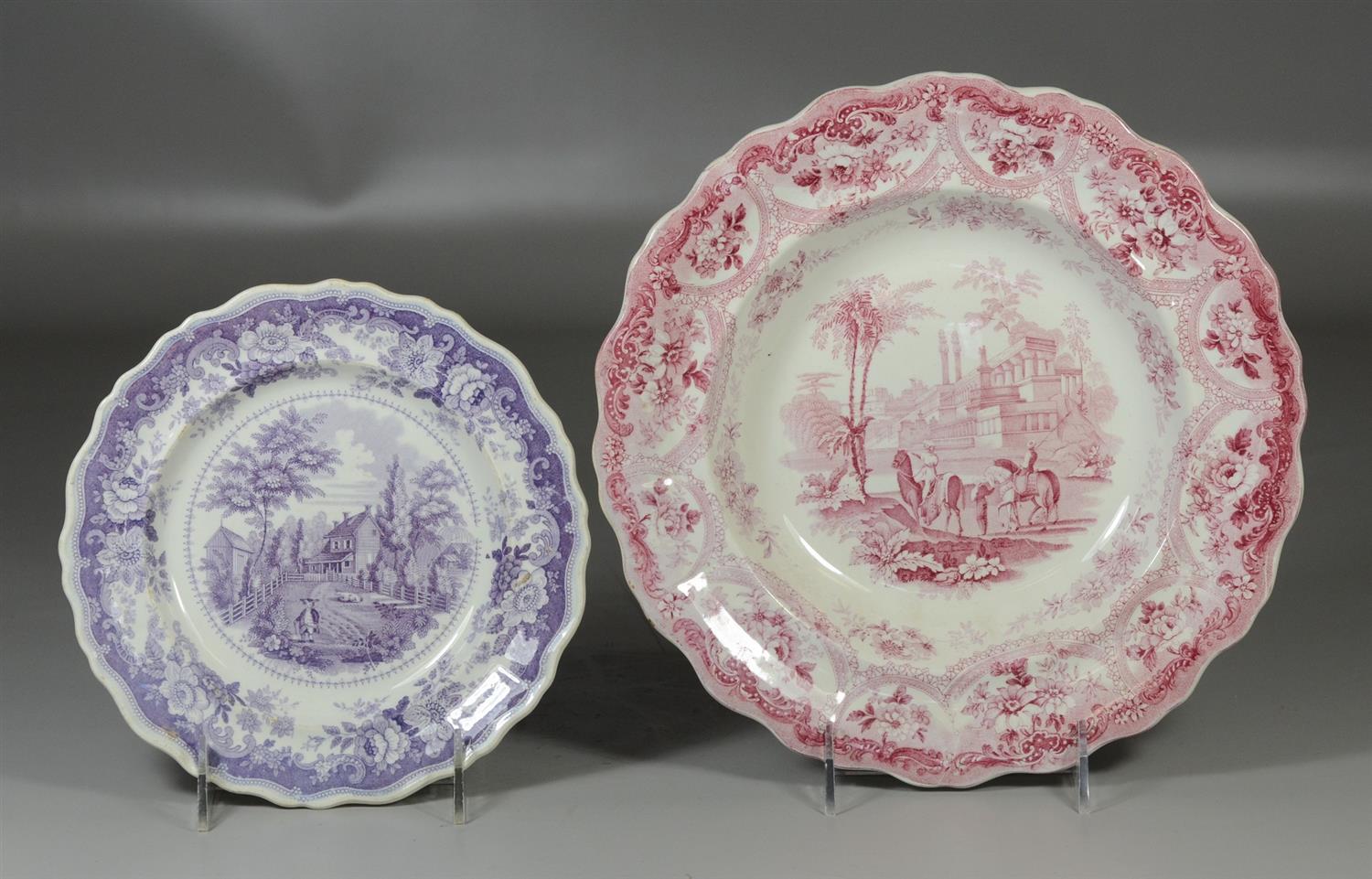 Appraisal: Two Staffordshire plates A small lilac plate The Residence of