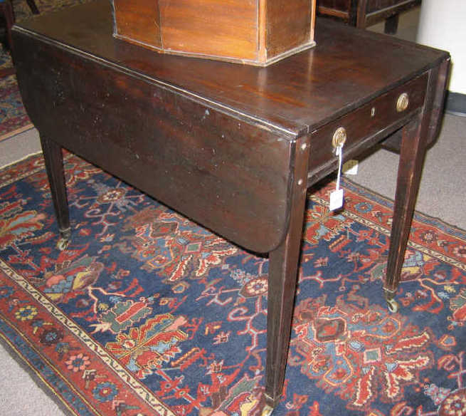 Appraisal: ENGLISH TH CENTURY MAHOGANY PEMBROKE TABLE Rectangular top with twin