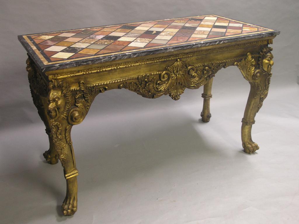 Appraisal: A pair of Louis XV style giltwood centre tables with