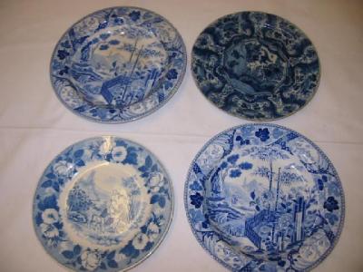 Appraisal: A PAIR OF WEDGWOOD STONEWARE DISHES blue printed with a