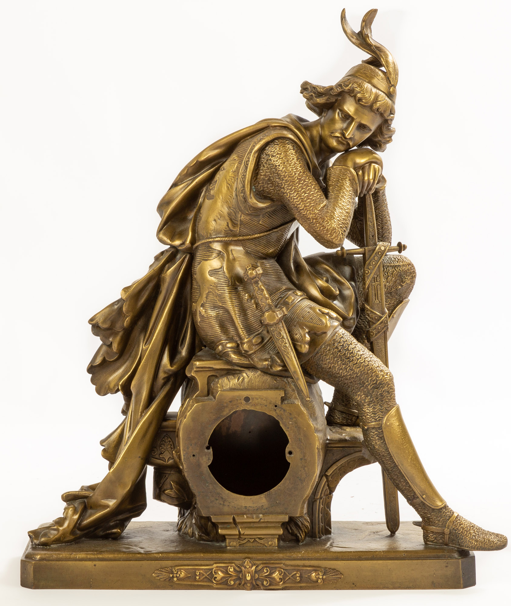 Appraisal: GILT BRONZE FIGURAL CLOCK CASE circa Signed 'Laurent'