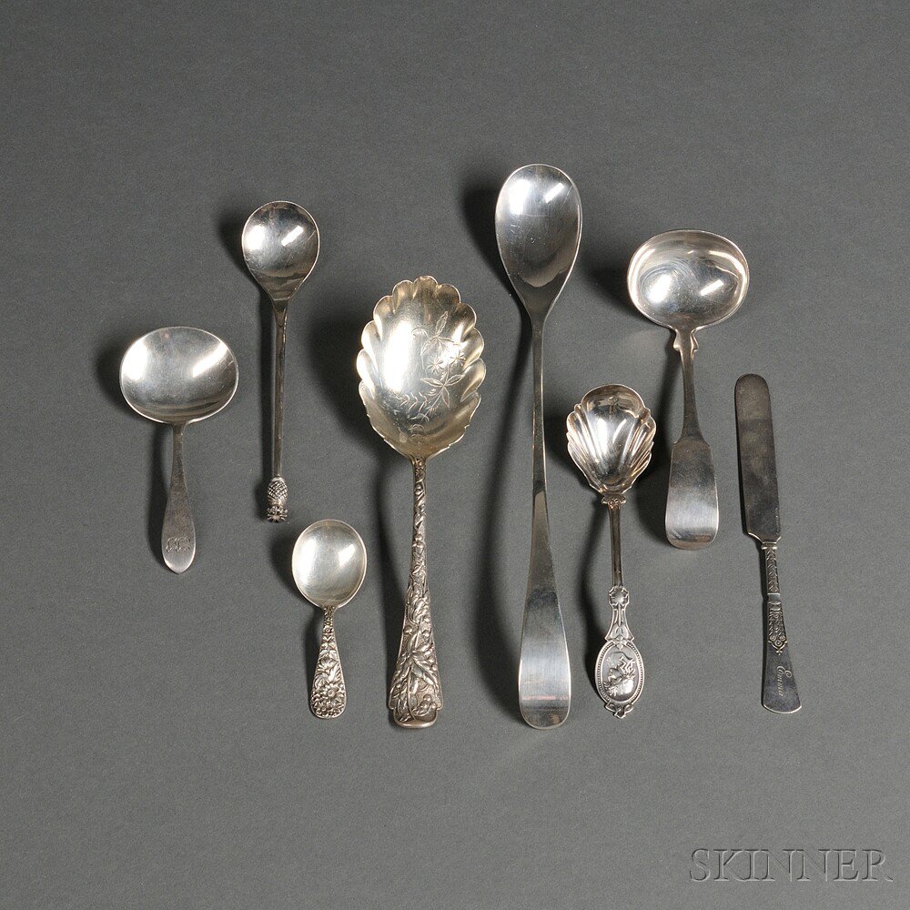 Appraisal: Seven Pieces of American Sterling Silver Flatware most monogrammed Haywood