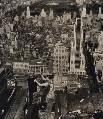 Appraisal: HINE LEWIS W - Empire State Building steelworker with Central