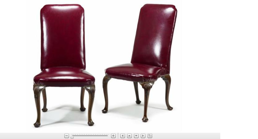 Appraisal: Pair of Queen Anne walnut side chairs the padded straight