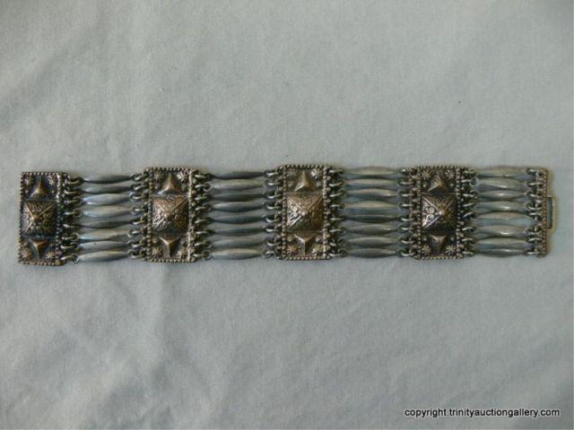 Appraisal: Mexico Silver Aztec Style Bracelet - Jewelry - Marked on