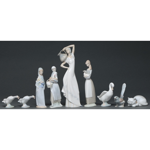 Appraisal: Six Lladro figures and birds and four other similar figures