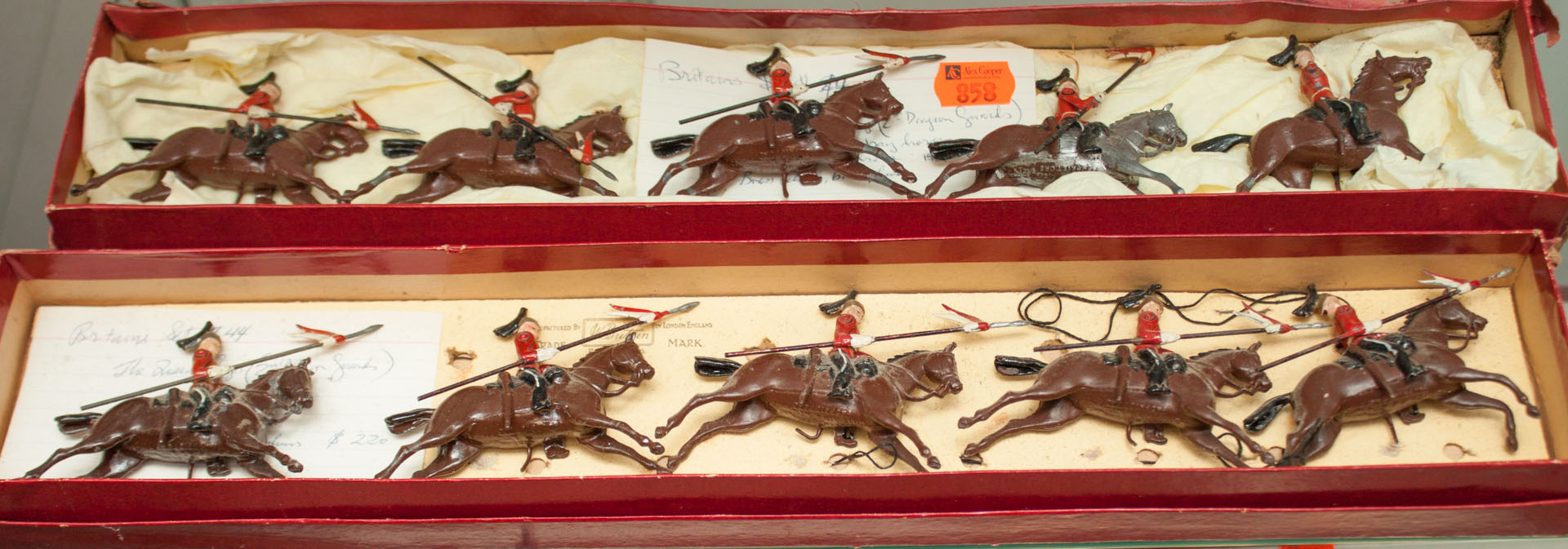 Appraisal: William Britain Ten The Queen's Bays mounted lancers in original