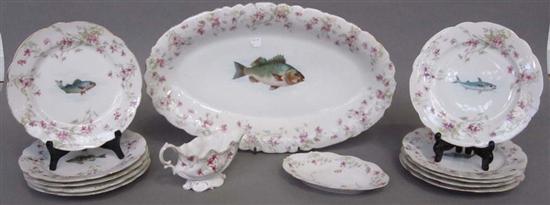 Appraisal: TWELVE PIECE AUSTRIAN FISH SET Each plate having a different