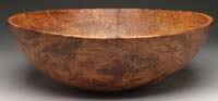 Appraisal: MASSIVE AMERICAN WOODLANDS TURNED BURL WOOD BOWL Molded rim with