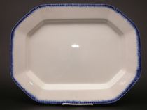 Appraisal: Hexagonal platter England C This hexagonal white earthenware Leeds-style platter