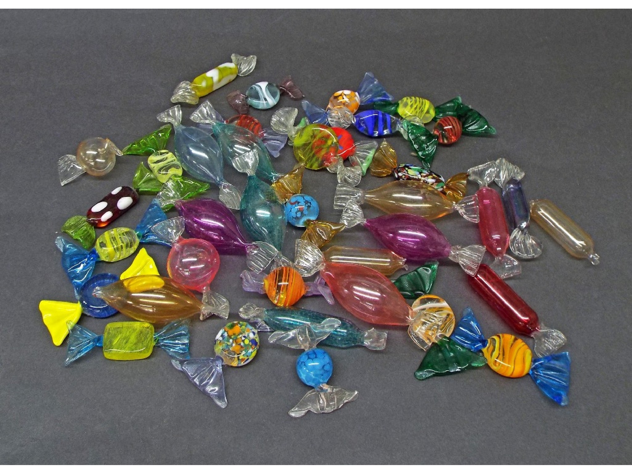 Appraisal: Collection of Murano glass sweets candies of various forms and