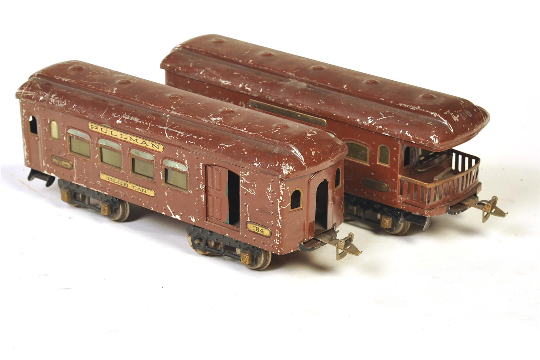 Appraisal: TWO IVES TOYS STANDARD GAUGE PASSENGER CARS INCLUDING A PULLMAN