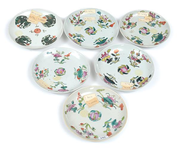 Appraisal: A COLLECTION OF SIX CHINESE FAMILLE ROSE ENAMELLED PLATES cm