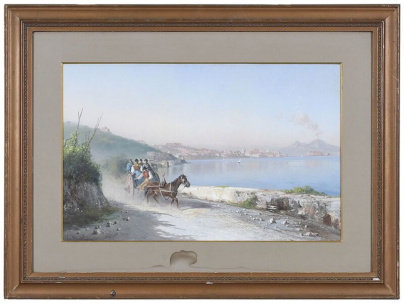 Appraisal: Giovanni Battista Italian - Travelers in a Wagon on the