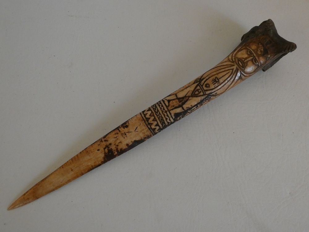 Appraisal: ABELAM TRIBE BONE DAGGER Abelam Tribe New Guineau carved dagger