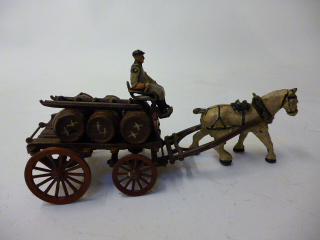 Appraisal: A T G metal brewer's dray with horse and driver