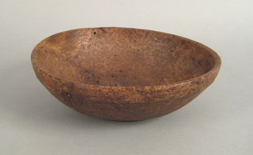 Appraisal: New England burlwood bowl early th c h dia