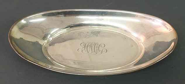 Appraisal: Sterling silver bread tray by Gorham monogrammed H M VonC