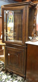 Appraisal: American quartersawn oak display cabinet American quartersawn oak display cabinet