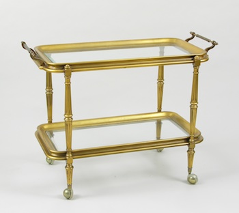 Appraisal: A Gilt Wood Tea Trolley A gilt wood tea trolley