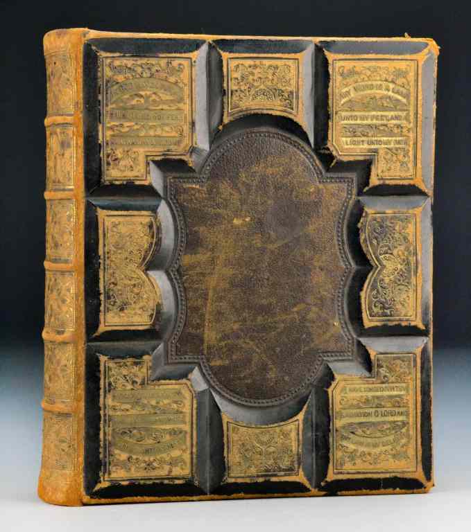 Appraisal: Antique Bible - Old and New TestamentGilt and leather cover