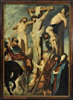 Appraisal: Northwest European Crucifixion of Christ Painting NORTHWESTERN EUROPE EARLY TH