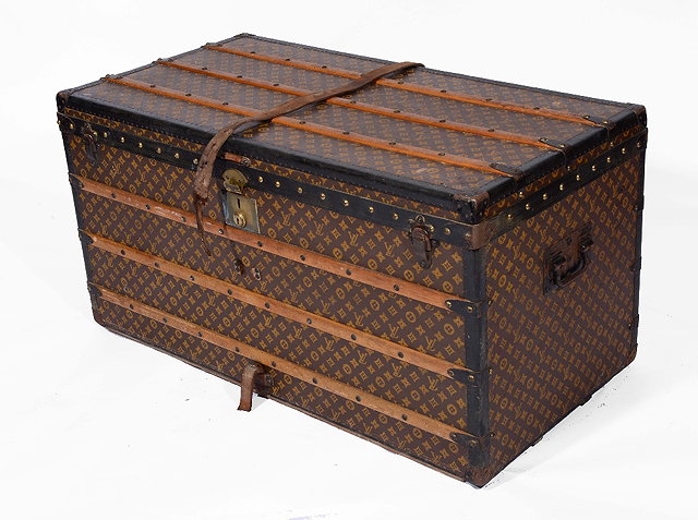 Appraisal: A LOUIS VUITTON STEAMER TRUNK labelled New Bond Street London