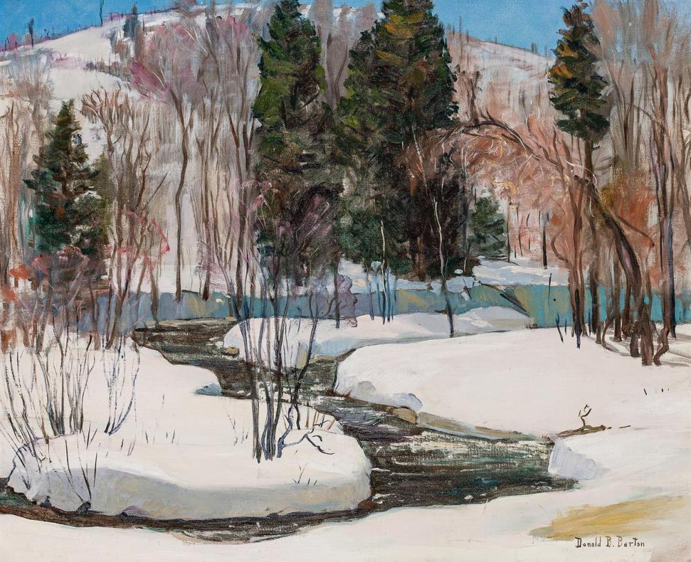 Appraisal: DONALD BLAGGE BARTON American - Pine Trees in Winter oil