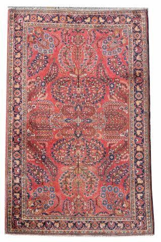 Appraisal: Hand-tied Persian Sarouk rug approx ' l ' w