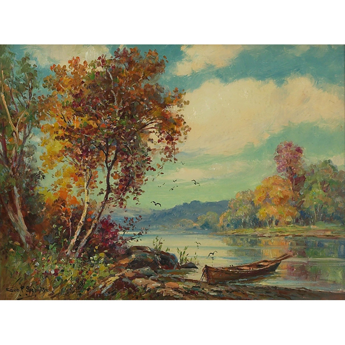 Appraisal: George F Schultz American - Lake in Autumn c oil