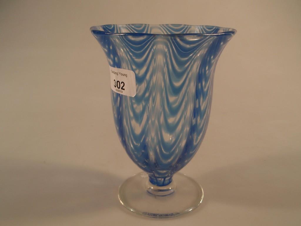 Appraisal: A Victorian baluster vase with blue swag decoration circa cm