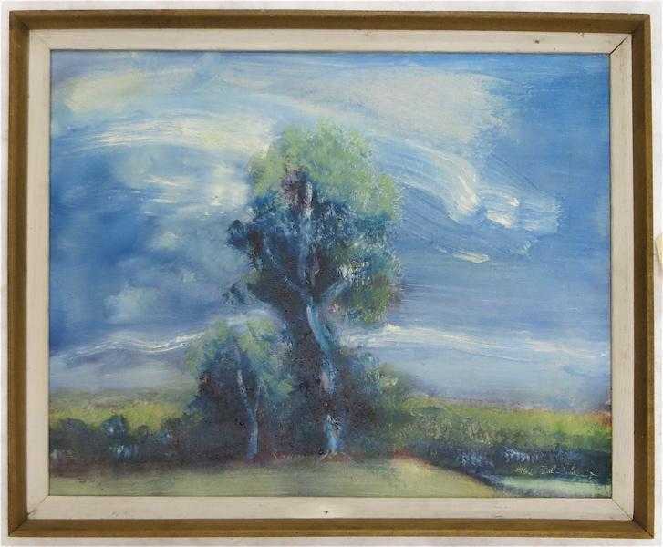 Appraisal: PAUL DAHLQUIST OIL ON CANVAS American th century Trees in