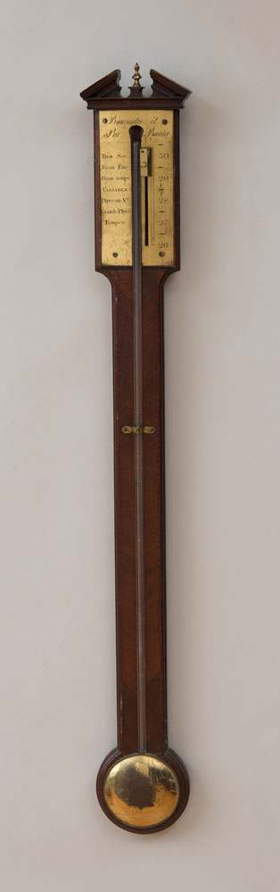 Appraisal: FRENCH INLAID MAHOGANY STICK BAROMETER Marked 'Barometer at Par Bamy'