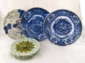 Appraisal: Six various ceramic plates including two blue and white Soviet