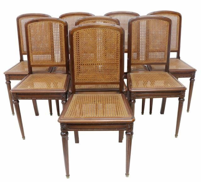 Appraisal: lot of French Louis XVI style mahogany chairs early th