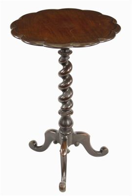 Appraisal: A Victorian mahogany tripod table with a duodecagonal lobed top