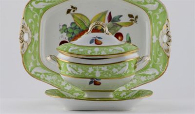 Appraisal: A New Hall part dessert service decorated in pattern with