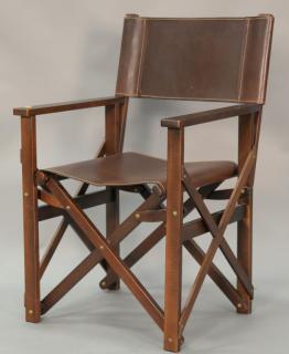 Appraisal: Orvis leather folding armchair Orvis leather folding armchair