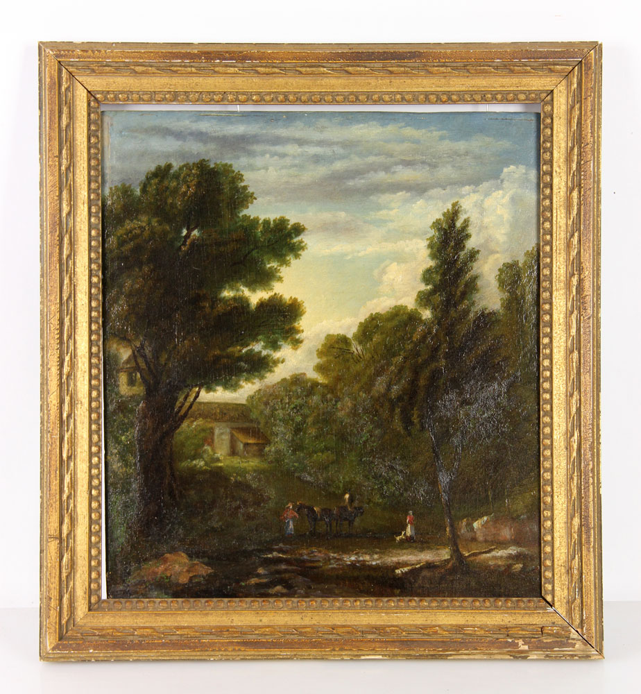 Appraisal: - Attr de Grailly Landscape with Figures O B Attributed